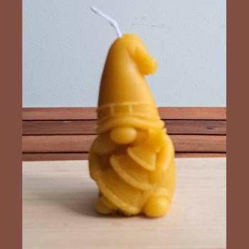 Set of 2 Gnome with Christmas tree candle made from 100% beeswax